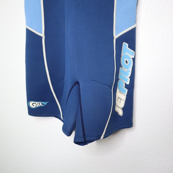 JetPilot wetsuit womens sz Large girls that ride shorty blue Flexlite pre-owned - Picture 2 of 9